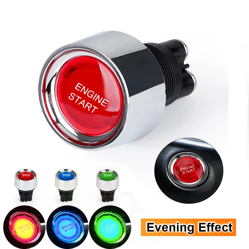 Universal Car Engine START Push Button Switch SPST 12v 50A Red LED on pos CY02 