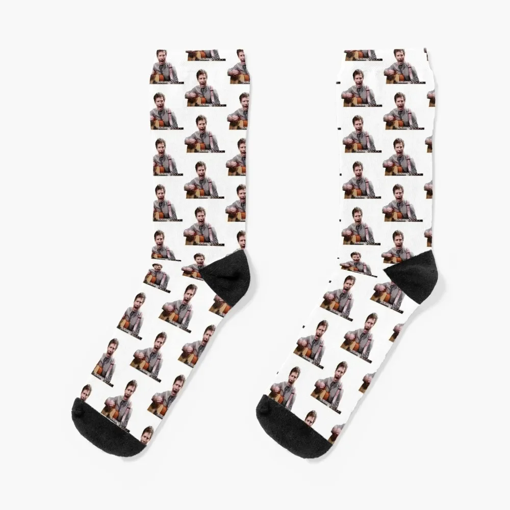 Jake Peralta screaming with guitar Socks Christmas winter gifts Sports Boy Child Socks Women's