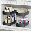 1 Pcs Under Sink Storage Organizer 2 Tier Drawer Multipurpose Rack Cabinet Under Sink Storage Rack Bathroom Kitchen Organizer 3
