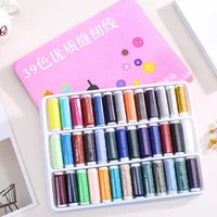 Rouleau de fil à coudre 100% Polyester, 39 pièces, couleurs mélangées, Machine à broder à la main, 200 Yards, chaque bobine pour Kit de couture domestique 2