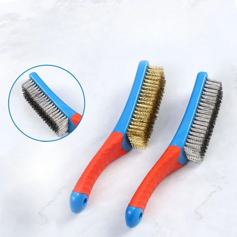 Industrial Dual-Material Wire Brush - Corrosion-Resistant Steel/Copper Bristles for Paint Stripping & Surface Preparation