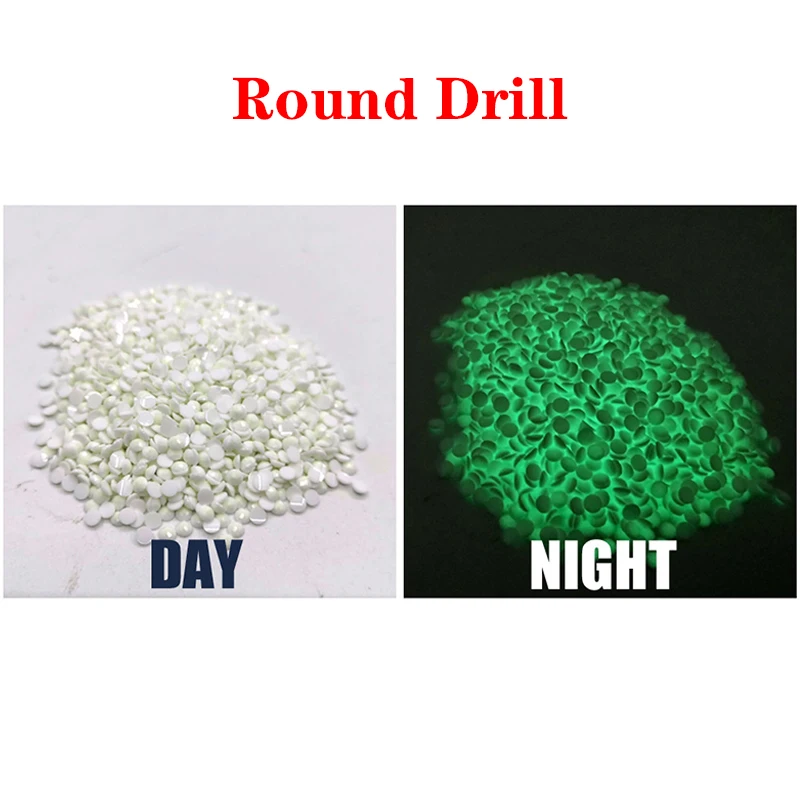 Retap DIY Luminous Round Square Drills Glow In the Dark Diamond Painting  drills For gift Create your Mosaic Luminous painting 