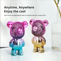 Mini Bear Fan Portable Fan USB Rechargeable 3 Speed Modes Mini Desktop Air Cooler Cooling Travel Hand Fans for Office Workers 1