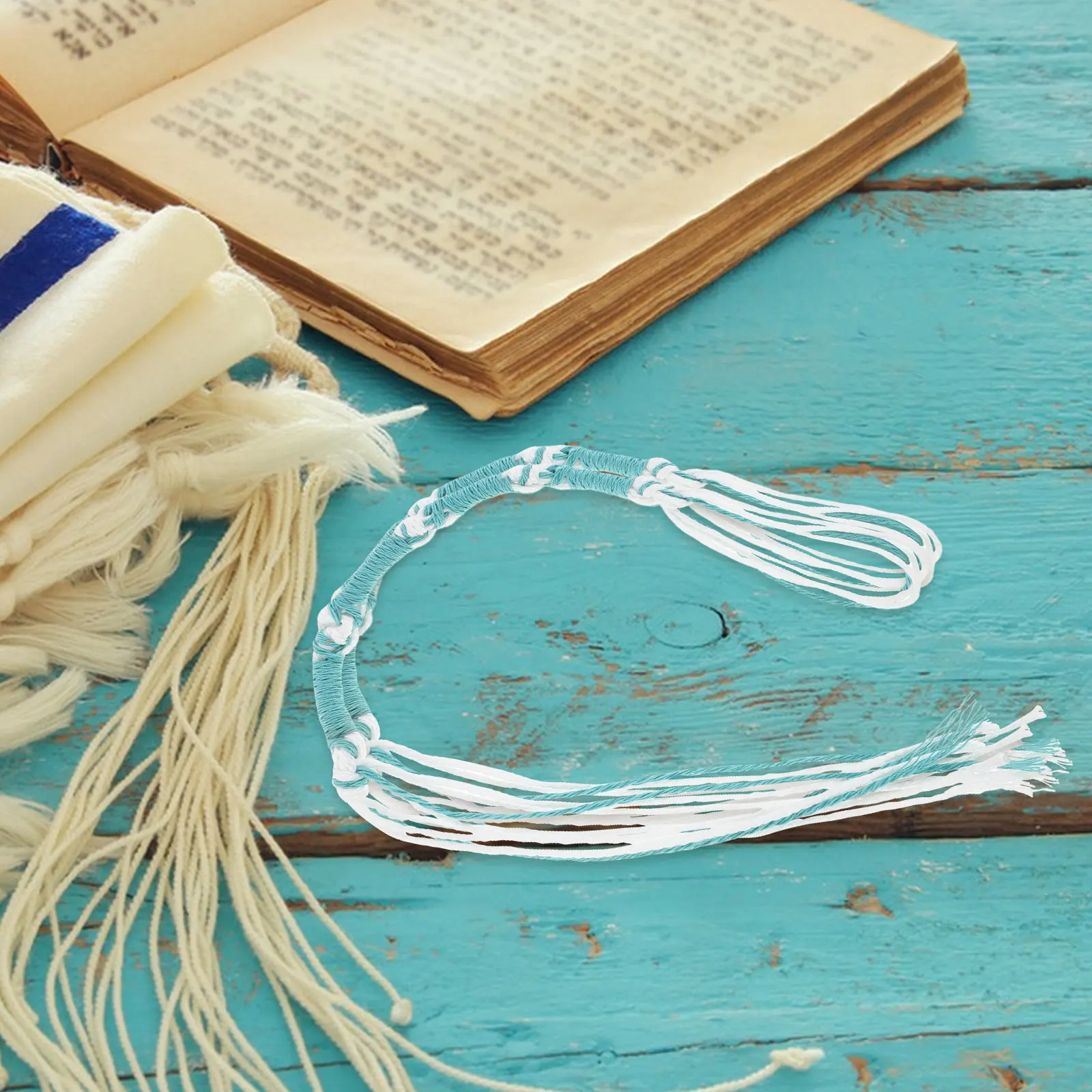 8Pcs Tzitzits Tassels 전통 히브리어 기도 숄 액세서리 바지 청바지 남성용 홈 장식 장식품