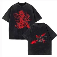 Vintage lavé Jujutsu Kaisen CHOSO t-shirt femmes hommes Anime coton t-shirt été Harajuku rue hommes hauts vêtements 2