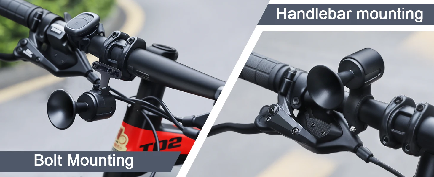 Extractme Elektrische Fahrradhupe mit Diebstahlalarm, 120 dB laute Fahrradhupe mit kabelloser Fernbedienung, IPX5-Aufhängungshalterung – Detail 4