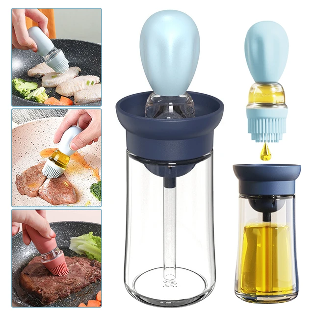 Oil Bottle Brush Silicone Glass Container Kitchen Olive Oil Pump Pot  Vinegar Spray BBQ Cookware Dispenser Cooking Condiment Tool - AliExpress