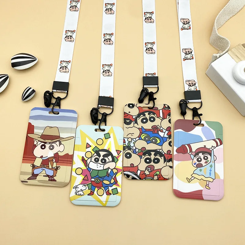 Брелок для ключей с рисунком Аниме Crayon Shin Chan милый шнурок идентификационных карт