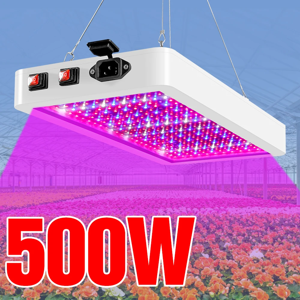 Led Grow Light Indoor Hydroponics Phytolamp Per Pianta 300W 500W Led Full Spectrum Serra Pianta Quantum Board Bulb Veg Flower