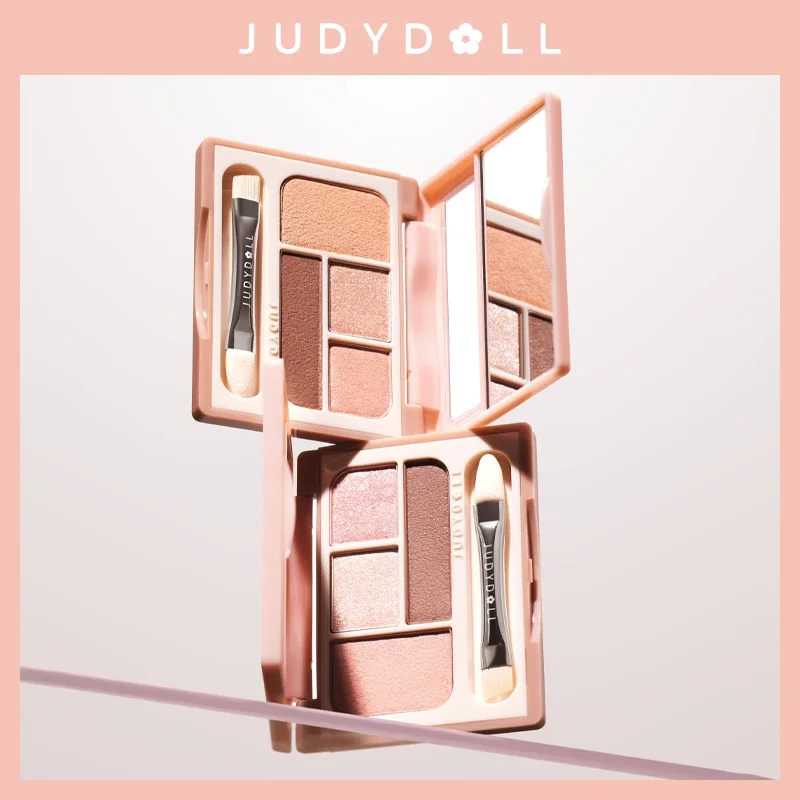 4Color Eyeshadow Silkworm Palette Blush Eyeliner Highlight Contour Palette Brighten Face Makeup Judydoll