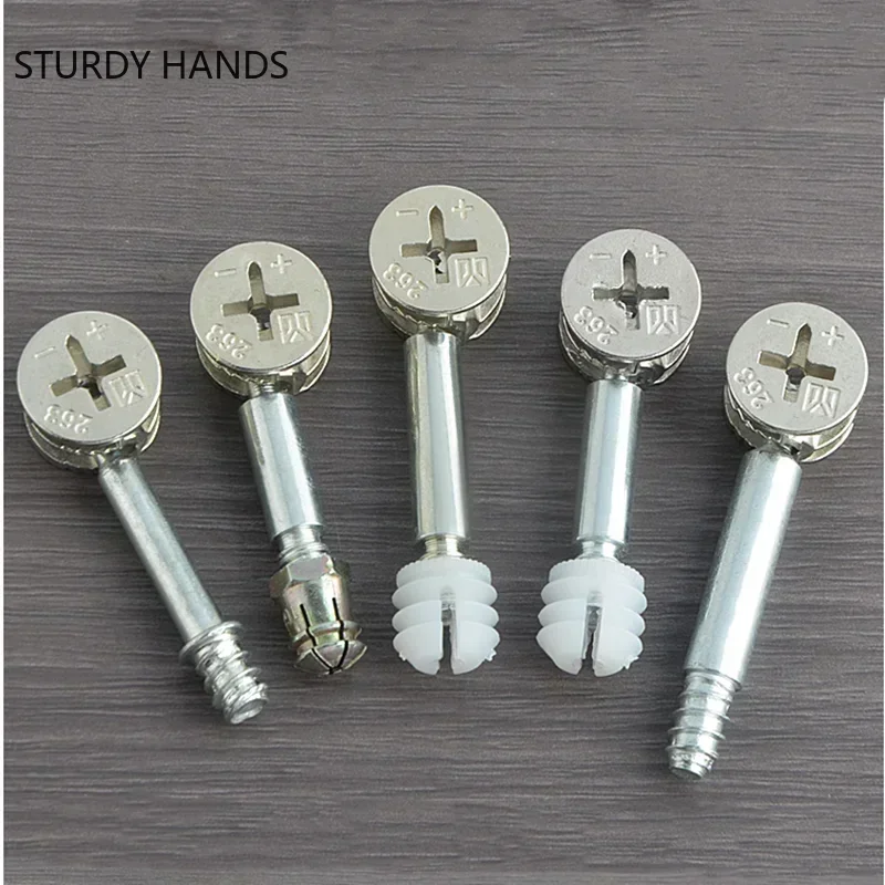 20pcs/lot 3 In 1 Furniture Connecting Hardware Set Cam Screw Eccentric Wheel Nut Cam Lock Nut for Wardrobe Splicing Fixing Tool