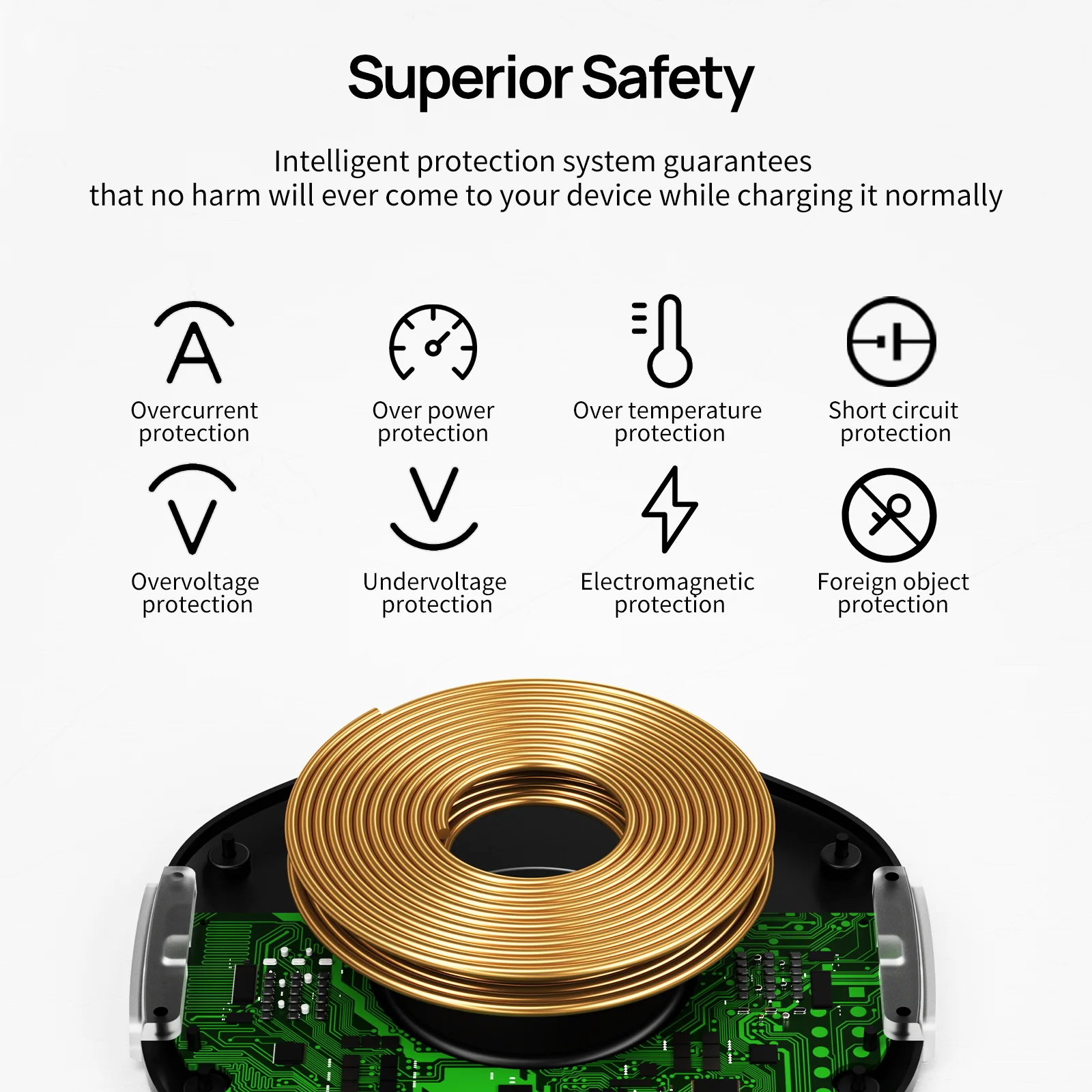 Wireless Charger Wireless Phone Charger Wireless Charging Pad Wireless Charging Station KPON Invisible Wireless Charger 30mm Under Table QI Charger Furniture Desk Wireless Charging Station for iPhone 14/13/12/11/X/8