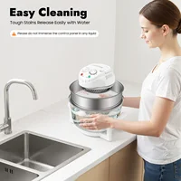 110V 17.96Qt Visual Air Fryer 1200-1400W 360° Hot Air Circulation Oil-Free Cooker with Grill Rack for Home Kitchen 6