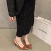 New Womens Leather Slippers High Heels Shoes Party Pumps Woman Summer Sandals Women High Heel Slingback Sandal Shoe 4