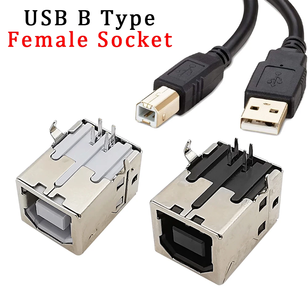 수리 교체 USB 잭 포트 커넥터 USB B 유형 4 핀 직각 PCB 여성 프린터, 데이터 인터페이스 소켓 솔더 커넥터 ...