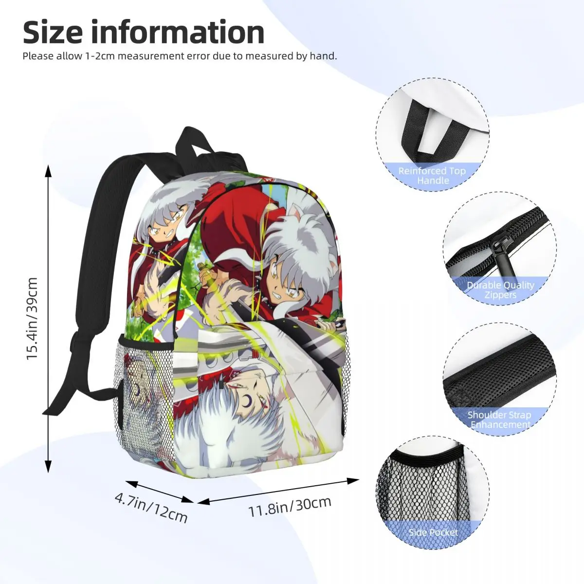 Manga Kimono Inuyasha Sesshomaru Backpack Hot Sale Daypack Boys