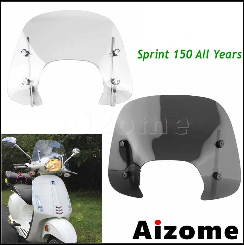 

Motorcycle Windshield Screen Methacrylate Clear/Smoke Front Scooter Windscreen Air Deflector For Sprint 150 Sprint150 All Years