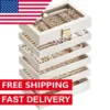 Stackable Jewelry Trays, 6-Tier Jewelry Box, Drawer Jewelry Organizer, with Glass Lid, Removable Dividers,6.7 x 11 x 10 Inches 1