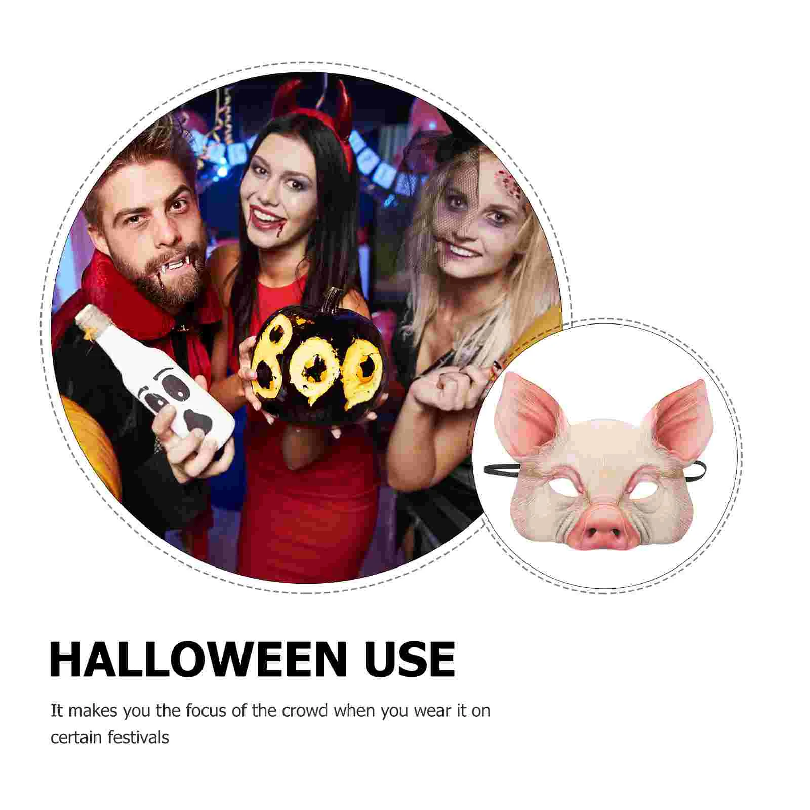 Halloween Costumes for Adults Animal Pig Mask Masquerade Ball Face Half