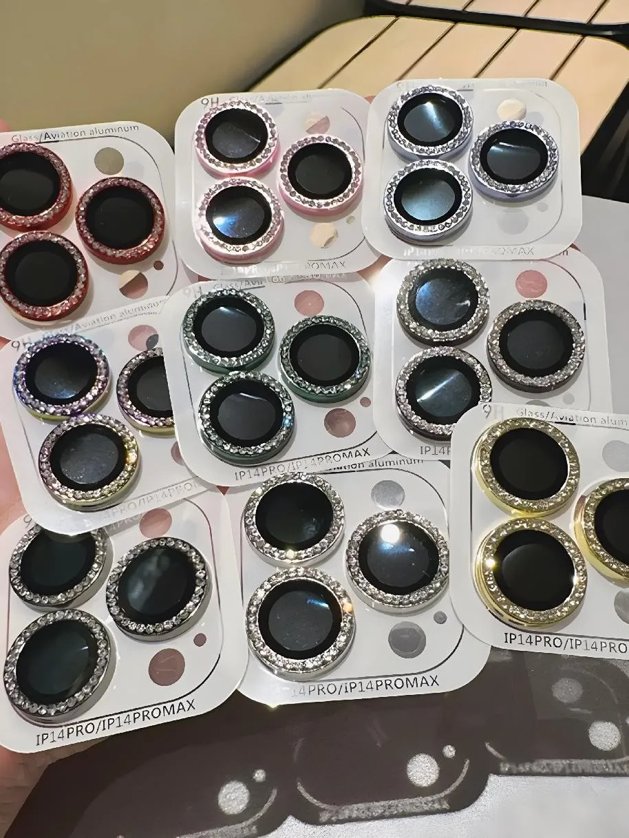 Luxury Diamond Glitter Camera Lens Protector Case with Glass Cover