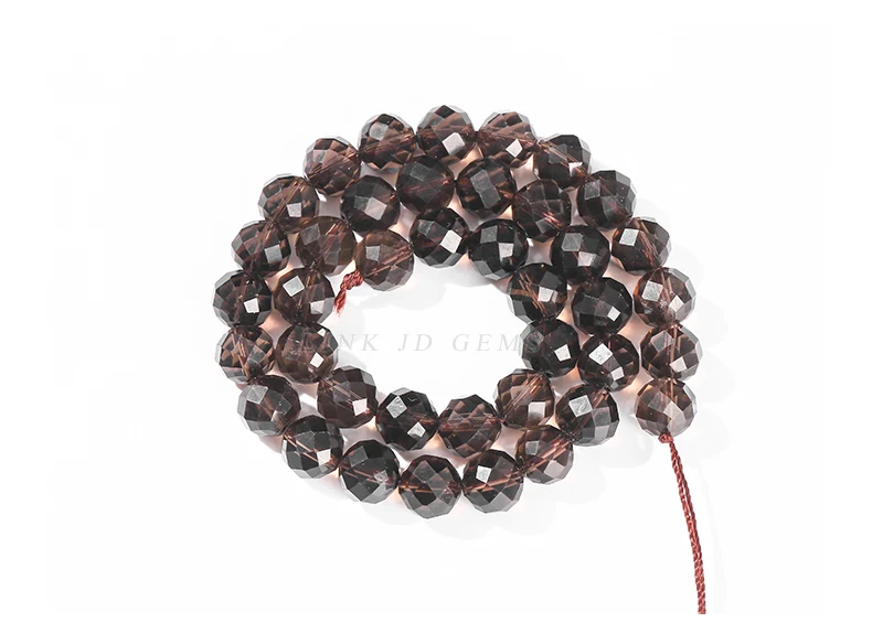 7A Naturstein Facettierte Rauchquarzperle Runde lose Distanzperlen für Schmuckherstellung Diy Halskette Armband Zubehör finden – Detail 10