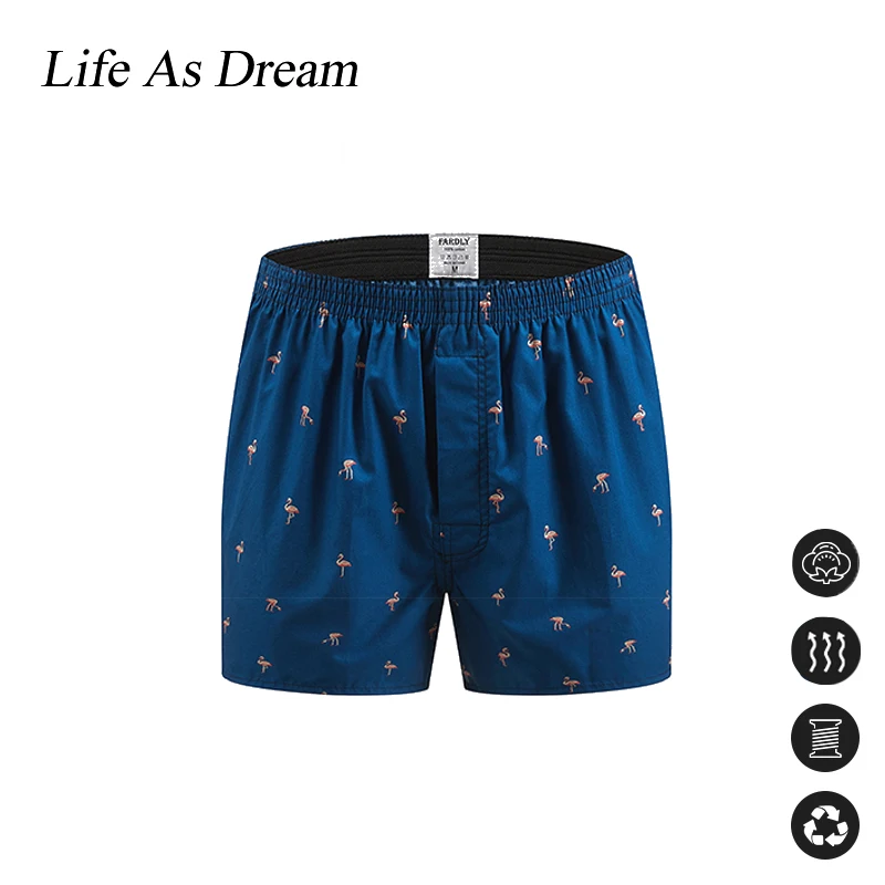 4PCS Men Boxers Male Underwear Man Boxer Shorts Breathable Print Briefs Loose Boxers Homewear Panties Casual Cotton Underpants