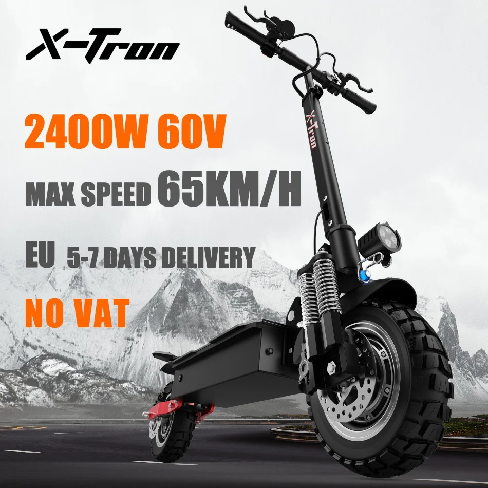 [EU STOCK] X-Tron T10 + 60V 2400W электрический скутер макс. 65 км/ч складной с двойным приводом