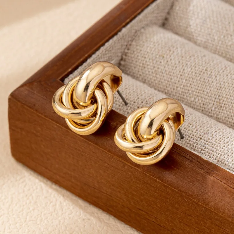 Fashion Stainless Steel Chunky Knot Earrings for Women