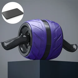 Rebound Ab Roller with Knee Mat for Home Fitness and Strength Training (Purple)
