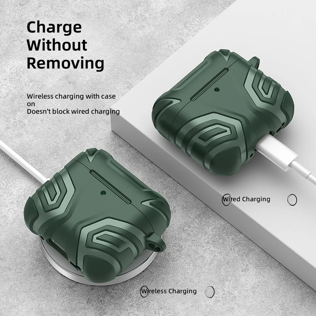 Rugged Armor Shock-Absorbing Earbud Case with Carabiner Attachment