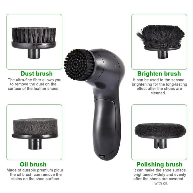 Shoes Scrubber Brushes Portable Shoe Polisher Home Cleaning Tools 4 Multi-purpose Brush Heads Brighten Brush Shine Leather Care 2