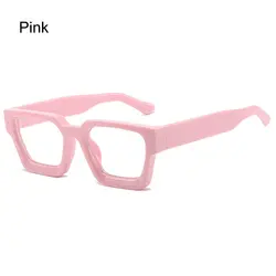 Chic Square Anti Blue Light Women's Optical Glasses - Trendy Transparent Eyewear (Pink)