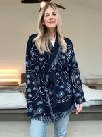 Cardigan tricoté à franges fleuries pour femmes, col en v, manches longues, boutons courts, manteau décontracté, vêtements d'extérieur chics, automne 2025 4