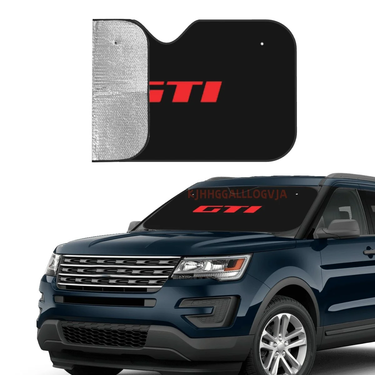 GTI Car Reflective Sun Blocker Fits Small Sedans Mini SUVs Standard Sunshade Car Accessories