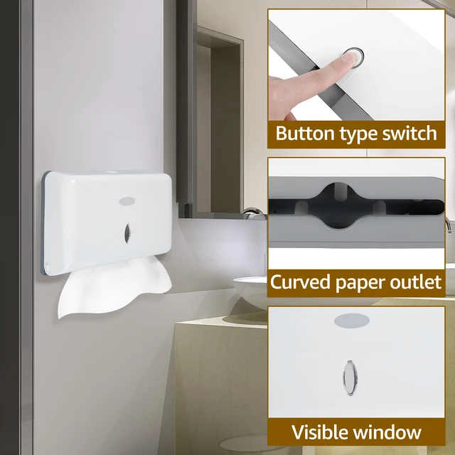 Dispenser Carta Asciugamani Piegata Z/V - Capienza 200 Salviette, Apertura Con Chiave, Bianco