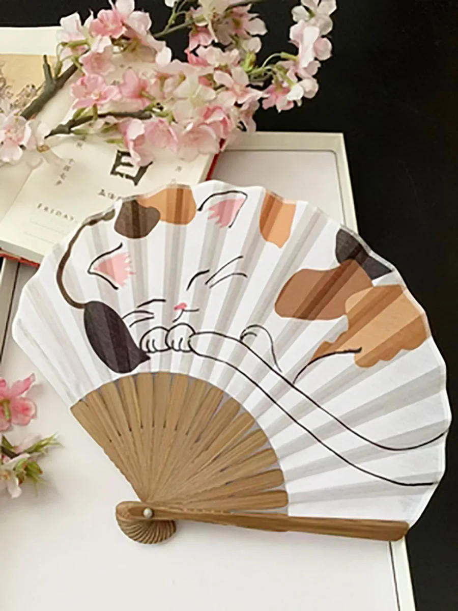 Portable Hand Painted Colorful Foldable Fan, Chinese Style Art Craft Gift, Wedding Party Decoration