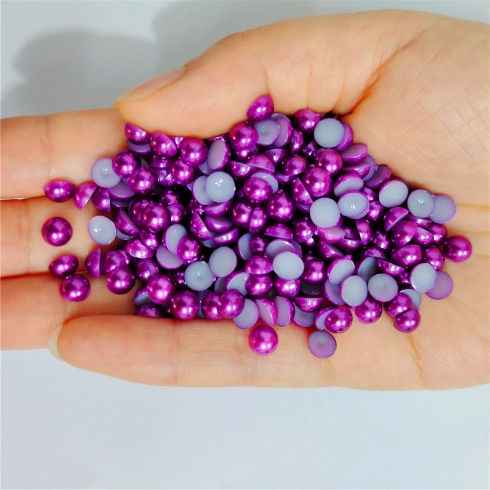 Mixed Size 2/3/4/5/6mm Imitation Pearls - 1000pcs Half Round Flatback Rhinestones For Crafts