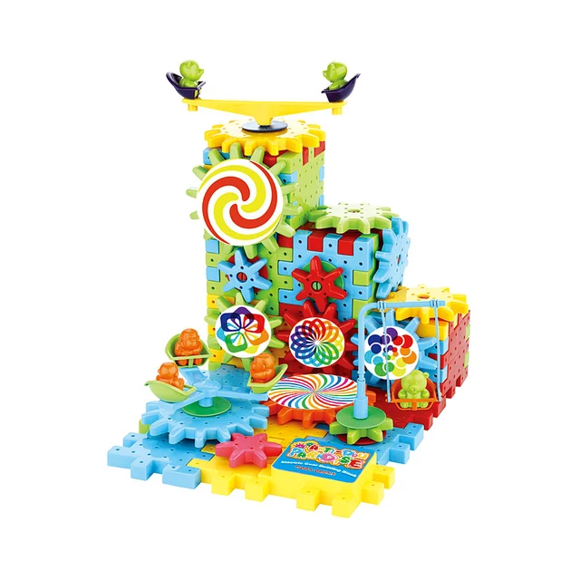 ORZKIDS 81PCS Electric Gears 3D Model Building Kits Multi-color Plastic Brick Blocks Educational Toys For Kids Children Gifts 2