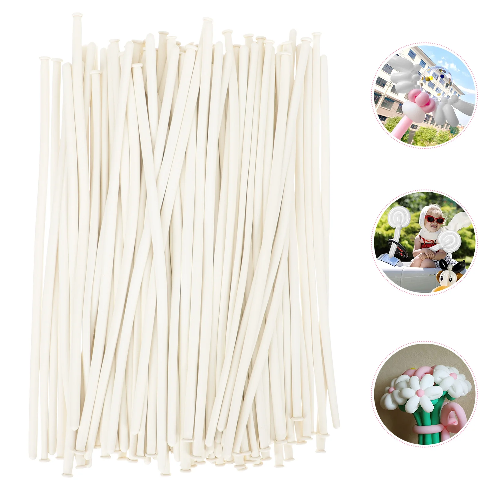 

Strip Balloon DIY Twisting White Emulsion Party Balloons Latex Long