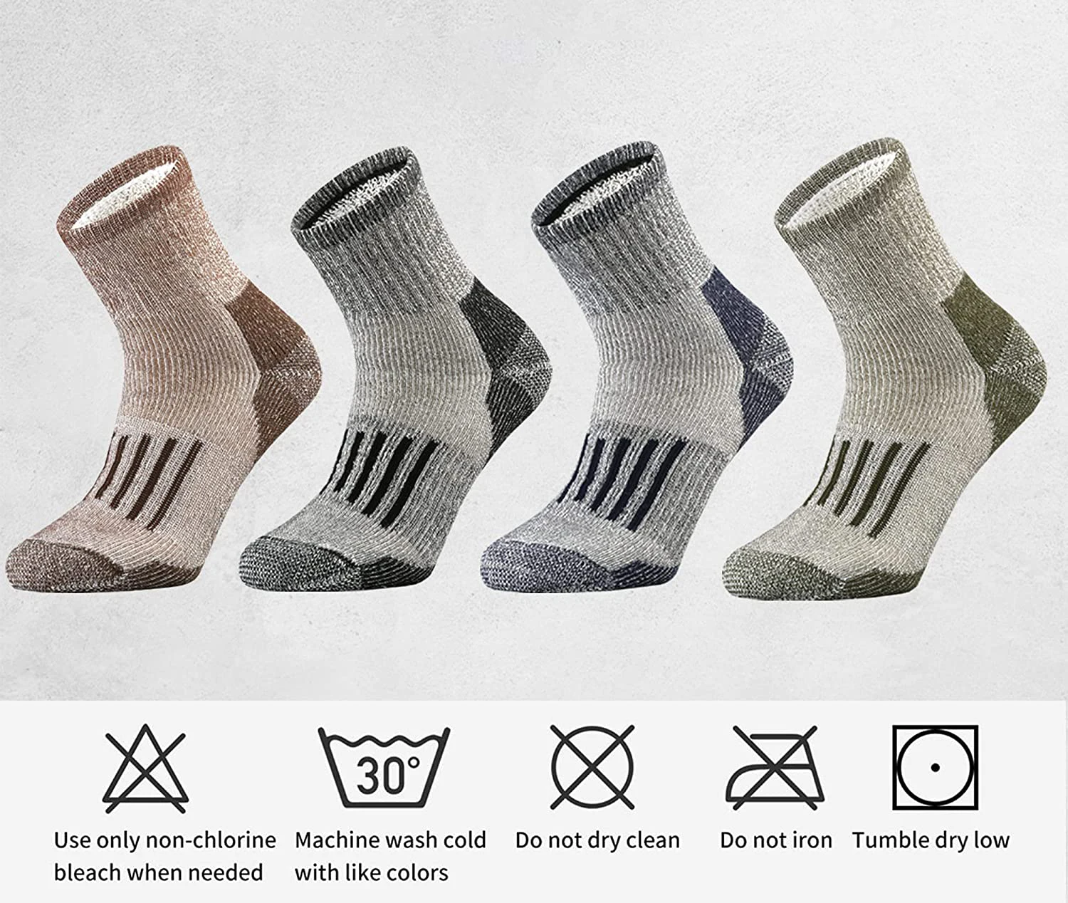 

Quarter Thicken Outdoor Hiking Wool Cushion Pairs Men's Heavy Wicking 4 Euro 43-46 Moisture Warm Merino Socks Size Socks