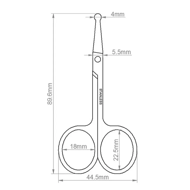 Multifunctional Stainless Steel Nose Hair Cut Round Head Small Scissors Manual Eyebrow Trimming Beard Scissors Beauty Tool