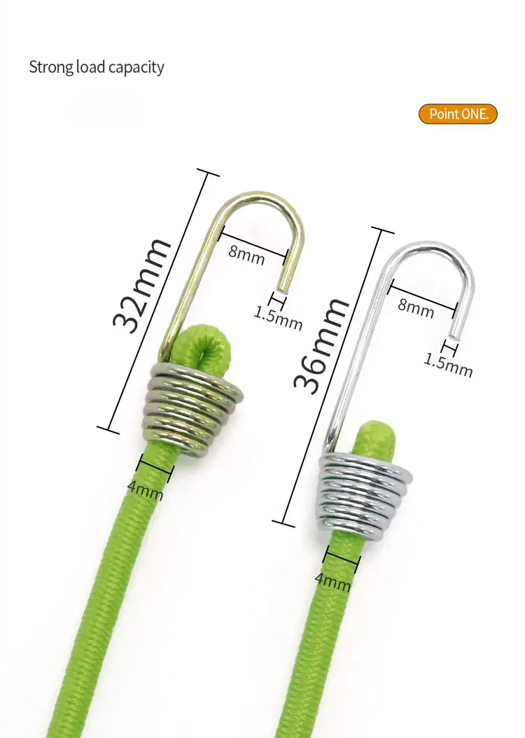 Elastic Bungee Cord Heavy Duty Luggage Straps Rope Hooks 25-30cm Stretch Tie Tent Outdoor Accessories