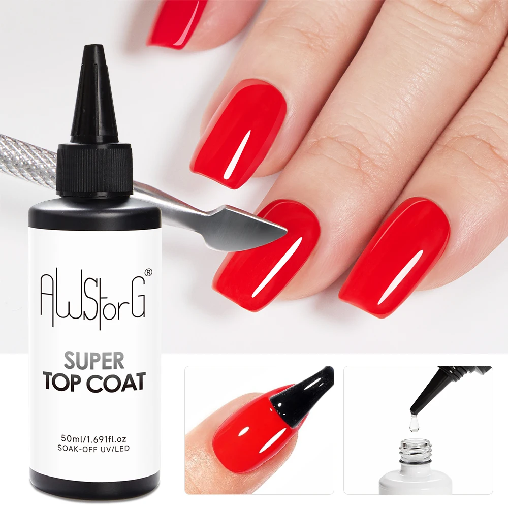 50ml Super Shinny Top Coat Gel Nail Polish Base Gel Matte Top Coat Semi-Permanent Varnish Soak Off Nail Art Functional