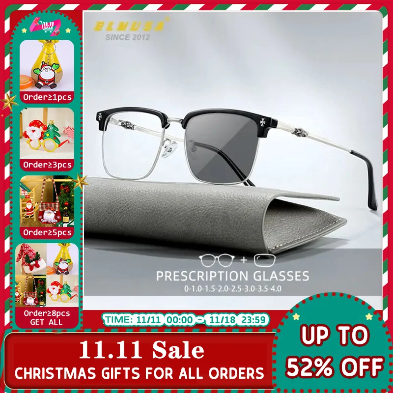 Reading Glasses Anti Blue Light Myopia Photochromic Prescription Optical Eyewear