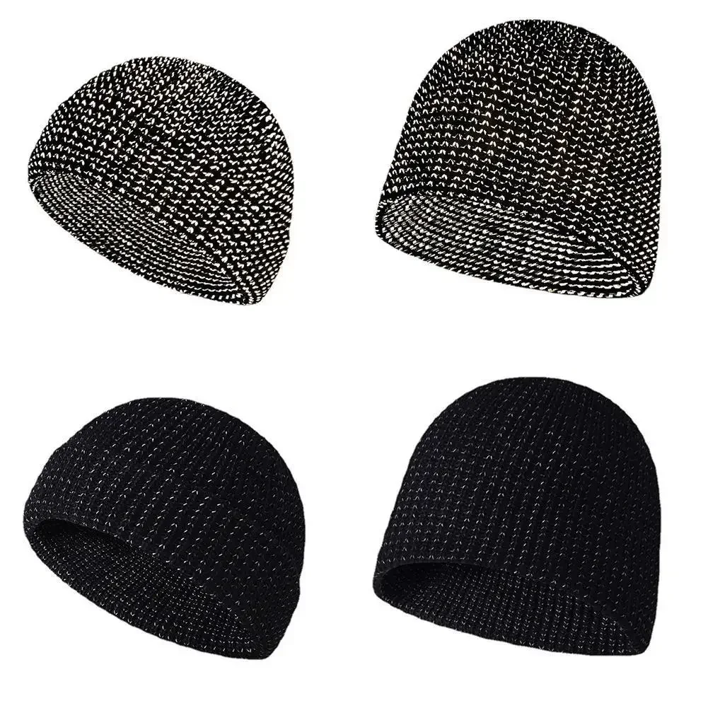 Cycling reflective knit caps Fall/winter skullcaps for men and women thermal caps