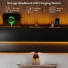 King Size Floating Bed Frame with LED Headboard and Charging Station, Metal Platform Bed Frame with Storage, Remote Control 3