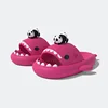 2024 Cute Panda DIY Shark Slippers Women Men Summer Platform Shoes Night Glowing Lantern DIY Couples Indoor Shower Beach Slides 6