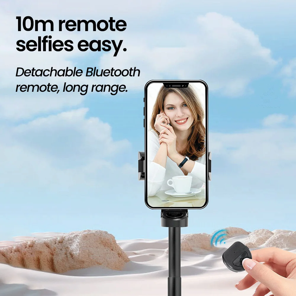 Draadloze Bluetooth selfiestick, mini-statief, uitschuifbare monopod, afstandsbediening voor iPhone, Samsung en Xiaomi._voghion.com