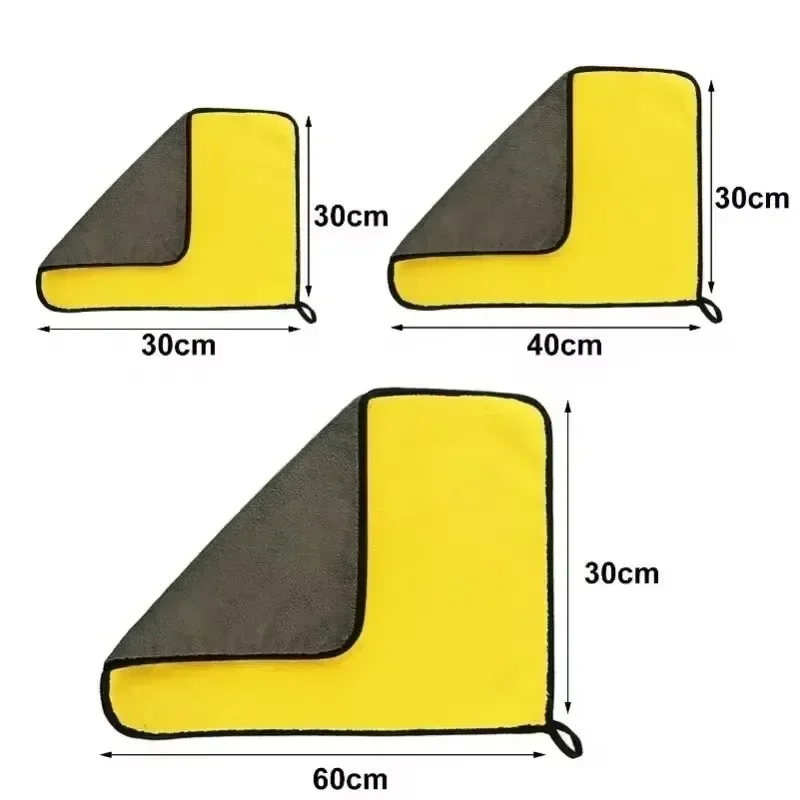 Microfiber Car Towel Double Sides Car Microfiber Cloths Super Absorbent Washing Drying Cleaning Towels Auto Detailing Towel Rags Clean Tool