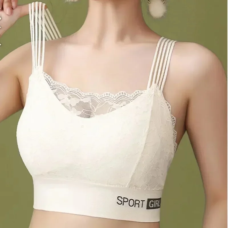 

Tube Wrapped Chest Women's Bra Lace Size Comfortable Sleep Beauty Gathered Seamless Sports Breathable Large Top Back Sexy Vest